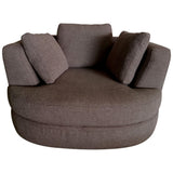 NNEDSZ Sunshine Single Sofa Love Chair Fabric Swivel Armchair - Grey
