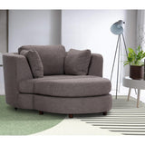 NNEDSZ Sunshine Single Sofa Love Chair Fabric Swivel Armchair - Grey