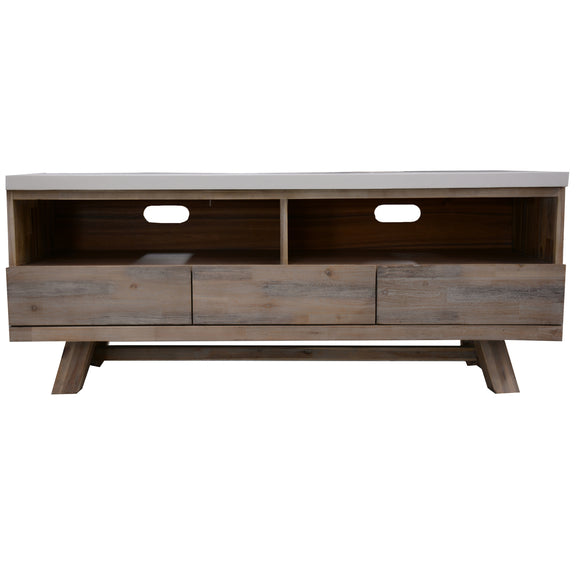 NNEDSZ 150cm ETU Entertainment TV Unit with Concrete Top - White