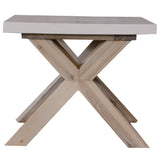 NNEDSZ 60cm Square Lamp Table with Concrete Top - White