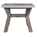 NNEDSZ 60cm Square Lamp Table with Concrete Top - White