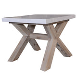 NNEDSZ 60cm Square Lamp Table with Concrete Top - White