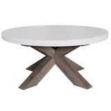 NNEDSZ 85cm Round  Coffee Table with Concrete Top - White
