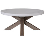 NNEDSZ 85cm Round  Coffee Table with Concrete Top - White