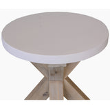 NNEDSZ 50cm Round Lamp Table with Concrete Top - White