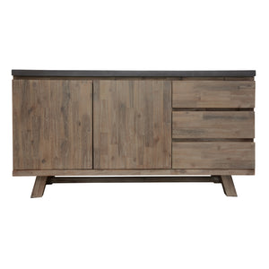 NNEDSZ 160cm Acacia Timber Buffet with Concrete Top - Grey