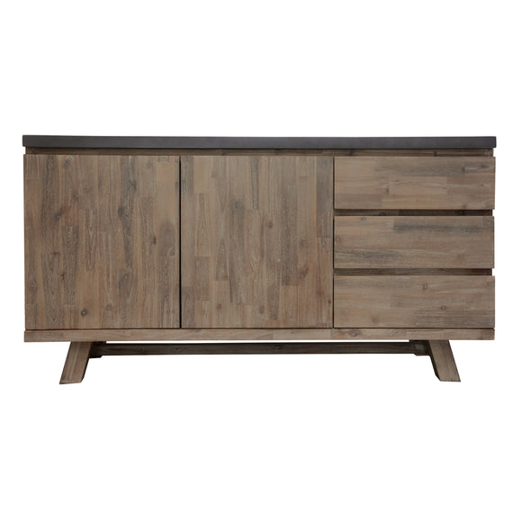 NNEDSZ 160cm Acacia Timber Buffet with Concrete Top - Grey