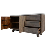 NNEDSZ 160cm Acacia Timber Buffet with Concrete Top - Grey