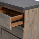 NNEDSZ 160cm Acacia Timber Buffet with Concrete Top - Grey