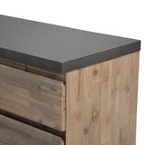 NNEDSZ 160cm Acacia Timber Buffet with Concrete Top - Grey