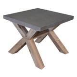 NNEDSZ 60cm Square Lamp Table with Concrete Top - Grey