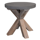 NNEDSZ 50cm Round Lamp Table with Concrete Top - Grey