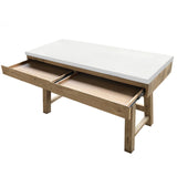 NNEDSZ 140cm Computer Writing Desk with Concrete Top - White