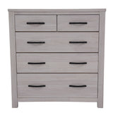 NNEDSZ Foxglove Tallboy 5 Chest of Drawers Solid Ash Wood Bed Storage Cabinet - White
