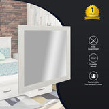 NNEDSZ Foxglove Dresser Mirror Vanity Dressing Table Mountain Ash Wood Frame - White