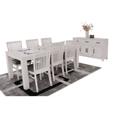 NNEDSZ Foxglove Dining Table 225cm Solid Mt Ash Wood Home Dinner Furniture - White