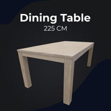 NNEDSZ Foxglove Dining Table 225cm Solid Mt Ash Wood Home Dinner Furniture - White