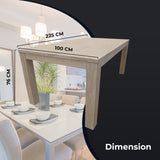 NNEDSZ Foxglove Dining Table 225cm Solid Mt Ash Wood Home Dinner Furniture - White