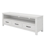 NNEDSZ Foxglove ETU Entertainment TV Unit 166cm 3 Drawer Solid Mt Ash Wood - White