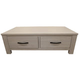 NNEDSZ Foxglove Coffee Table 127cm 2 Drawer Solid Mt Ash Timber Wood - White