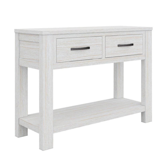 NNEDSZ Foxglove Console Hallway Entry Table 110cm Solid Mt Ash Timber Wood - White