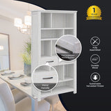 NNEDSZ Foxglove Bookshelf Bookcase 5 Tier 2 Drawers Solid Mt Ash Timber Wood - White