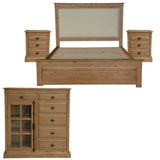 NNEDSZ Jade 4pc Queen Bed Suite Bedside Tallboy Bedroom Furniture Package - Natural