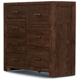 NNEDSZ Catmint Tallboy 7 Chest of Drawers Pine Wood Bed Storage Cabinet - Grey Stone
