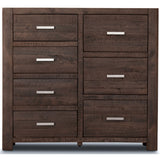 NNEDSZ Catmint Tallboy 7 Chest of Drawers Pine Wood Bed Storage Cabinet - Grey Stone