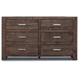 NNEDSZ Catmint Dresser 6 Chest of Drawers Solid Pine Wood Storage Cabinet - Grey Stone