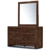 NNEDSZ Catmint Dresser Mirror 6 Chest of Drawers Tallboy Storage Cabinet - Grey Stone