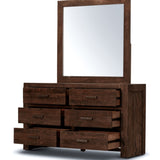 NNEDSZ Catmint Dresser Mirror 6 Chest of Drawers Tallboy Storage Cabinet - Grey Stone