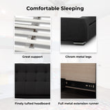 NNEDSZ Kiama Queen Size Bed Frame Timber Mattress Base With Storage Drawers - Grey