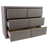 NNEDSZ Molly Dresser 6 Chest of Drawers Bedroom Storage Cabinet - Light Grey