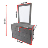 NNEDSZ Molly Dresser Mirror For Vanity Dressing Table - Light Grey