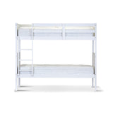 NNEDSZ Zinnia Single Bunk Bed Frame Solid Rubber Timber Wood Loft Furniture - White
