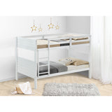 NNEDSZ Zinnia Single Bunk Bed Frame Solid Rubber Timber Wood Loft Furniture - White