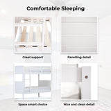 NNEDSZ Zinnia Single Bunk Bed Frame Solid Rubber Timber Wood Loft Furniture - White