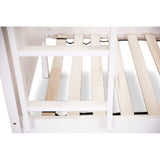 NNEDSZ Zinnia Single Bunk Bed Frame Solid Rubber Timber Wood Loft Furniture - White