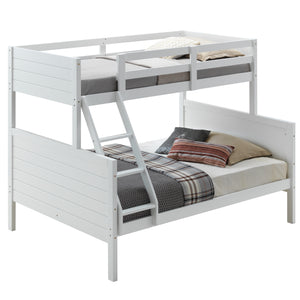 NNEDSZ Zinnia Single Double Bunk Bed Frame Rubber Timber Wood Loft Furniture - White