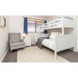 NNEDSZ Zinnia Single Double Bunk Bed Frame Rubber Timber Wood Loft Furniture - White