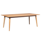 NNEDSZ Emilio 9pc 210cm Dining Table Set Fabric Chair Solid Ash Wood Oak