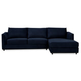 NNEDSZ Kennedi 2 Seater Velvet Fabric Corner Sofa Lounge RHF Chaise - Navy