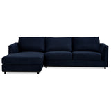 NNEDSZ Kennedi 2 Seater Velvet Fabric Corner Sofa Lounge LHF Chaise - Navy