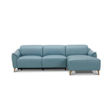 NNEDSZ Inala 2 Seater Genuine Leather Sofa Lounge Electric Powered Recliner RHF Chaise Blue
