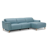 NNEDSZ Inala 2 Seater Genuine Leather Sofa Lounge Electric Powered Recliner RHF Chaise Blue