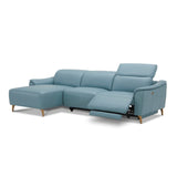 NNEDSZ Inala 2 Seater Genuine Leather Sofa Lounge Electric Powered Recliner RHF Chaise Blue