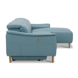 NNEDSZ Inala 2 Seater Genuine Leather Sofa Lounge Electric Powered Recliner RHF Chaise Blue