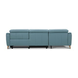 NNEDSZ Inala 2 Seater Genuine Leather Sofa Lounge Electric Powered Recliner RHF Chaise Blue