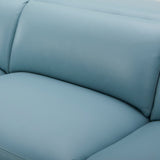 NNEDSZ Inala 2 Seater Genuine Leather Sofa Lounge Electric Powered Recliner RHF Chaise Blue